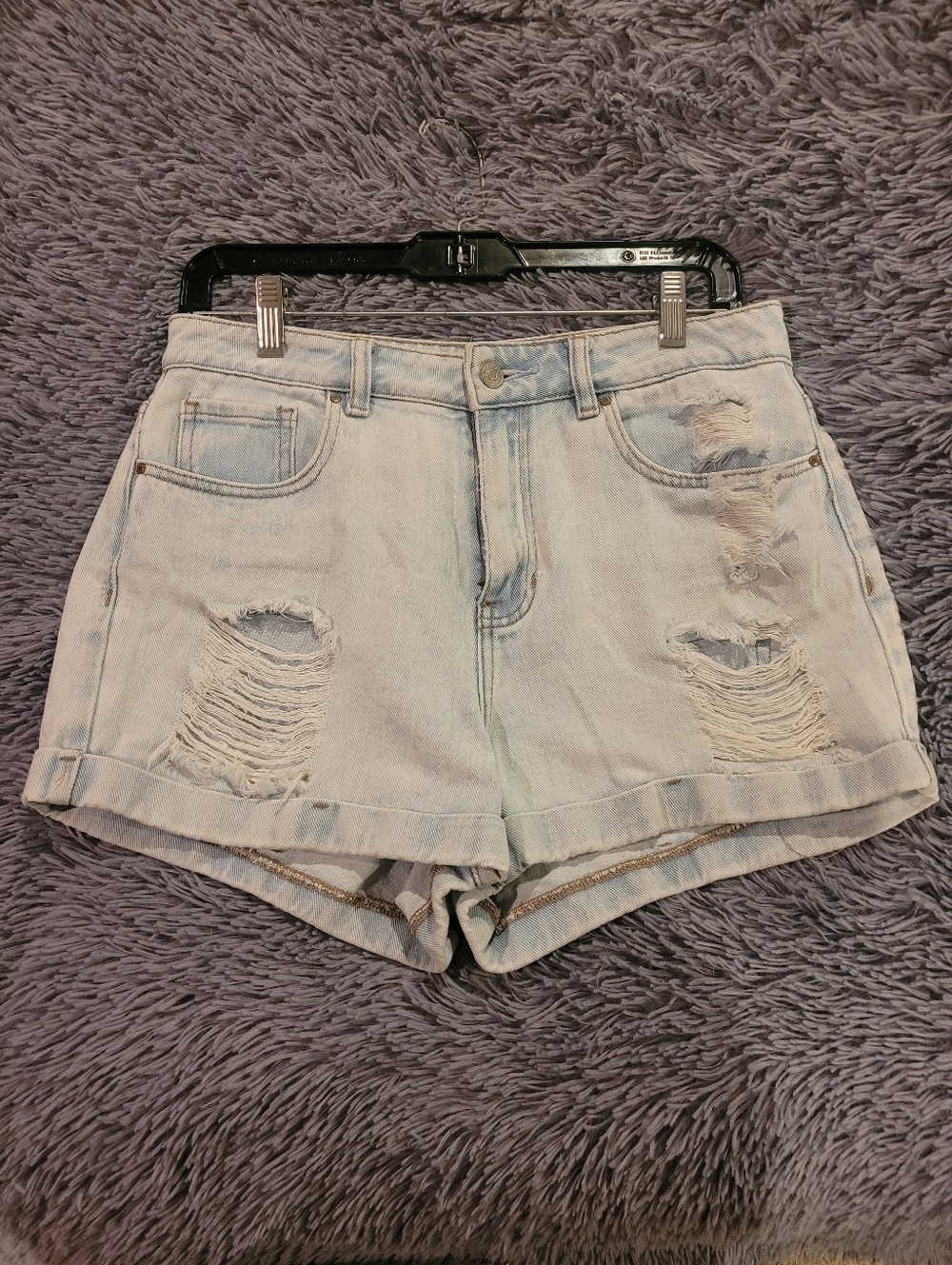 Pacsun Light Blue Distressed Denim High-Waist Women's Shorts